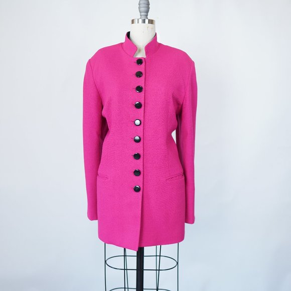 Vintage Christian Dior 100% Wool Blazer Pink 10